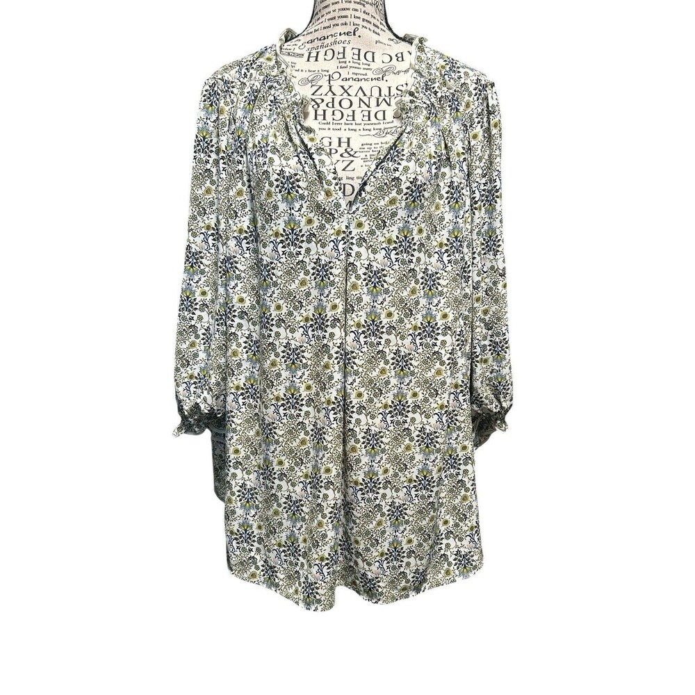 Max Studio Tops Casual Ruffled Short Sleeve Blouse Women’s Size  XXL Romantic